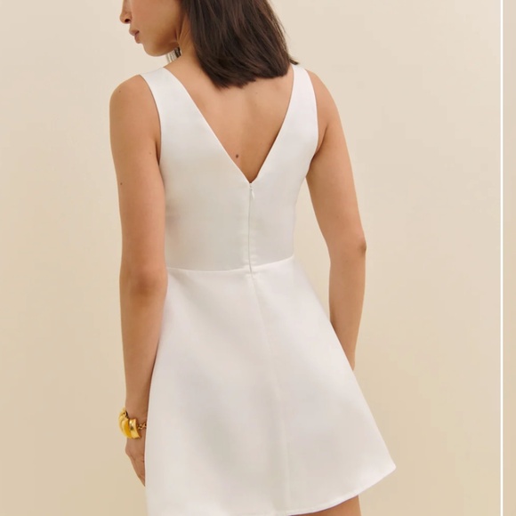 Reformation Zenni Dress (Ivory Satin Sz 0) - Picture 4 of 5
